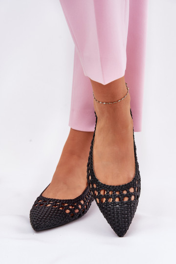 ballet flats with wide heels in black 2