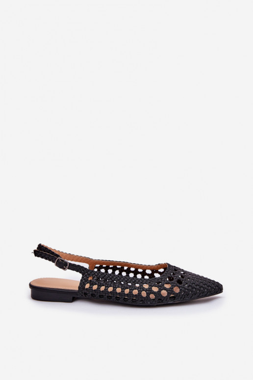 ballet flats with wide heels in black