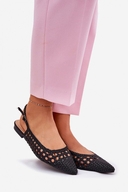 ballet flats with wide heels in black