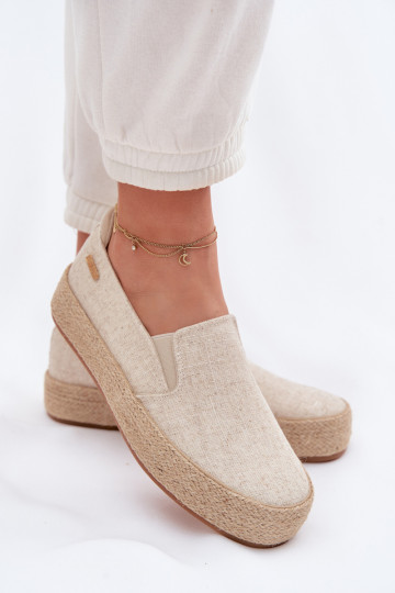 Sand-colored espadrilles with platform Big Star TT274089