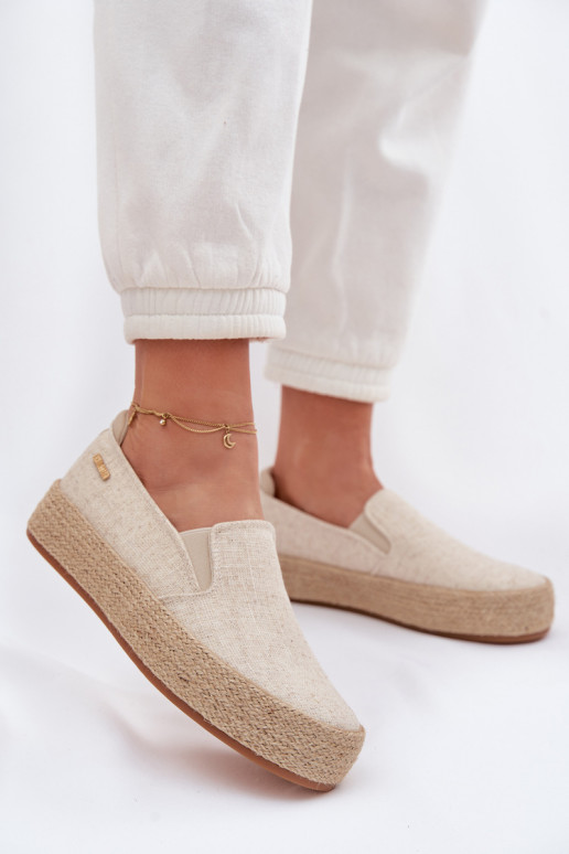 Sand-colored espadrilles with platform Big Star TT274089