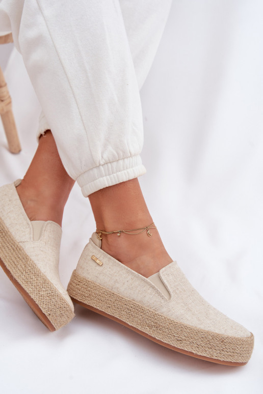 Sand-colored espadrilles with platform Big Star TT274089