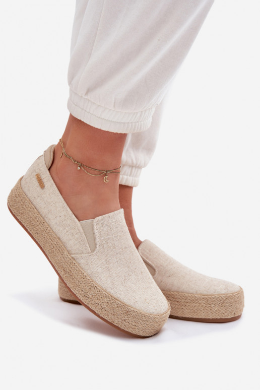 Sand-colored espadrilles with platform Big Star TT274089