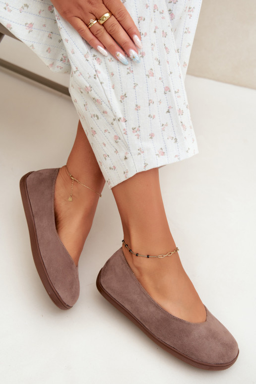 Baleriny damskie Barefoot w kolorze glinianym Hollin