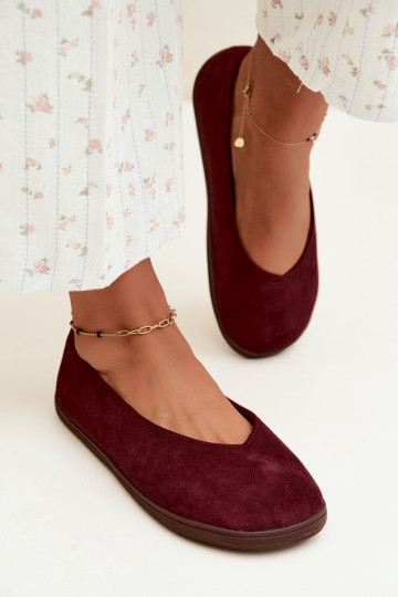 Balerinos moterims Barefoot bordo spalvos Hollin 2