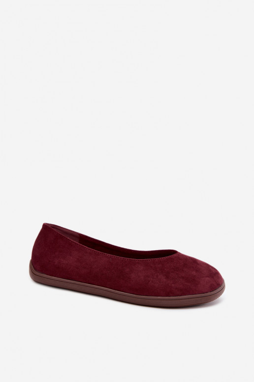 Balerinos moterims Barefoot bordo spalvos Hollin