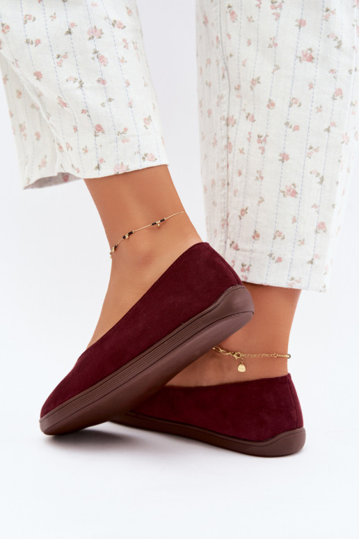 Balerinos moterims Barefoot bordo spalvos Hollin