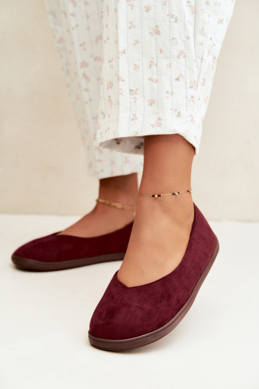 Baleriny damskie Barefoot w kolorze bordowym Hollin