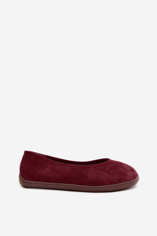Balerinos moterims Barefoot bordo spalvos Hollin