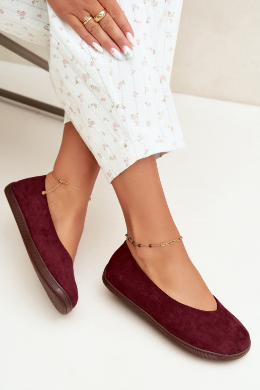 Women's ballet flats Barefoot in burgundy color Hollin