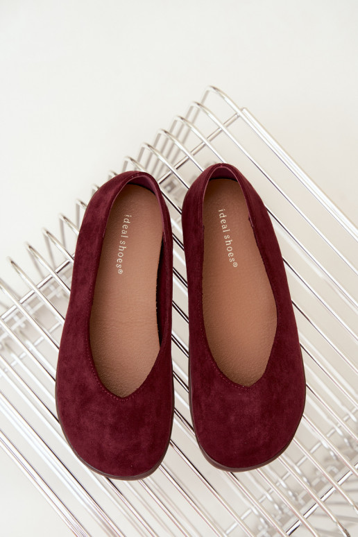 Balerinos moterims Barefoot bordo spalvos Hollin
