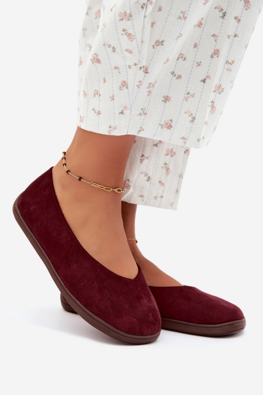 Baleriny damskie Barefoot w kolorze bordowym Hollin