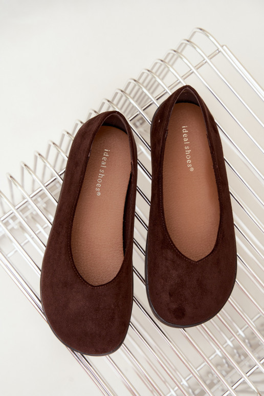 Baleriny damskie Barefoot w kolorze czekoladowym Hollin