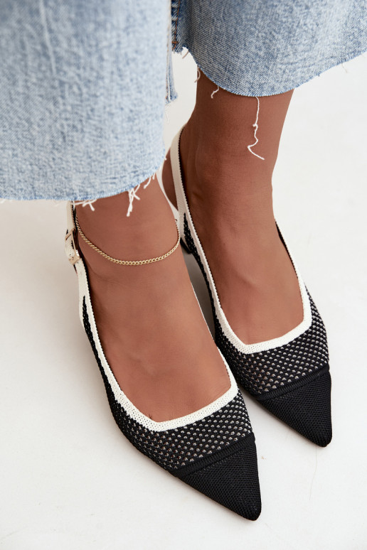 Black openwork high-heeled sandals Evania