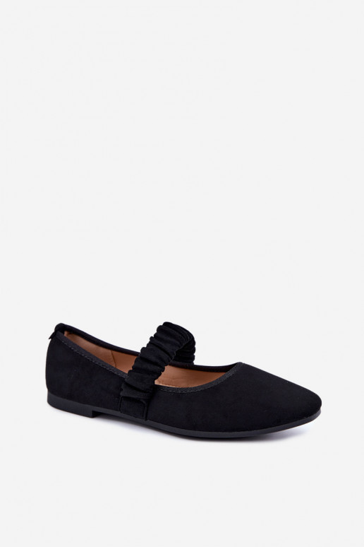 Juodos balerinos su raižytomis juostelėmis Loreya