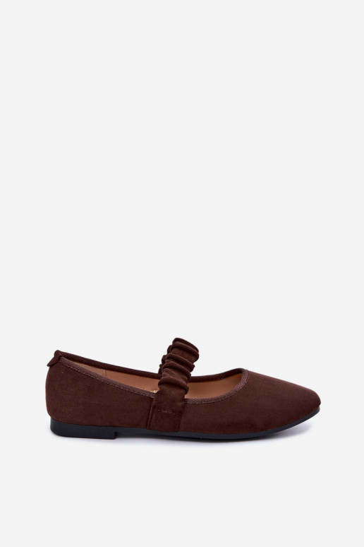 Chocolate ballerinas with carved straps Loreya