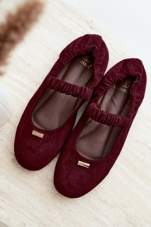 Bordo spalvos basutės su puošniomis detalėmis Brinelle