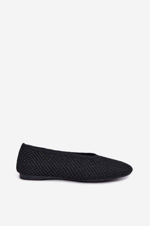 Ballerinas with patterns and mesh in black color Calmore