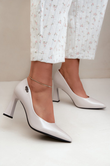 Vinceza 62328 gray patent heels 2