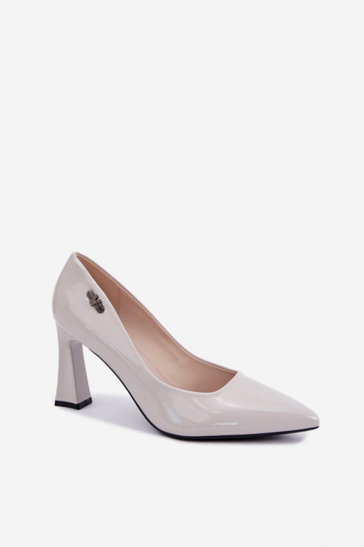 Vinceza 62328 gray patent heels