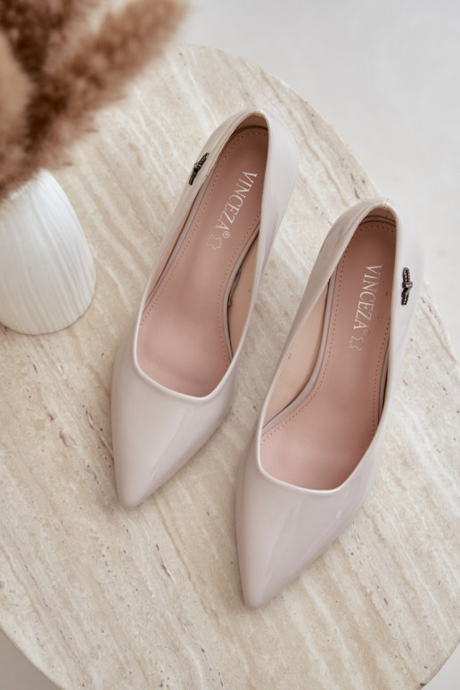 Vinceza 62328 gray patent heels