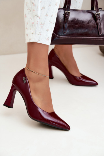 Vinceza 62328 burgundy patent heels 2
