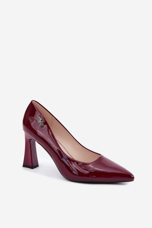 Vinceza 62328 burgundy patent heels