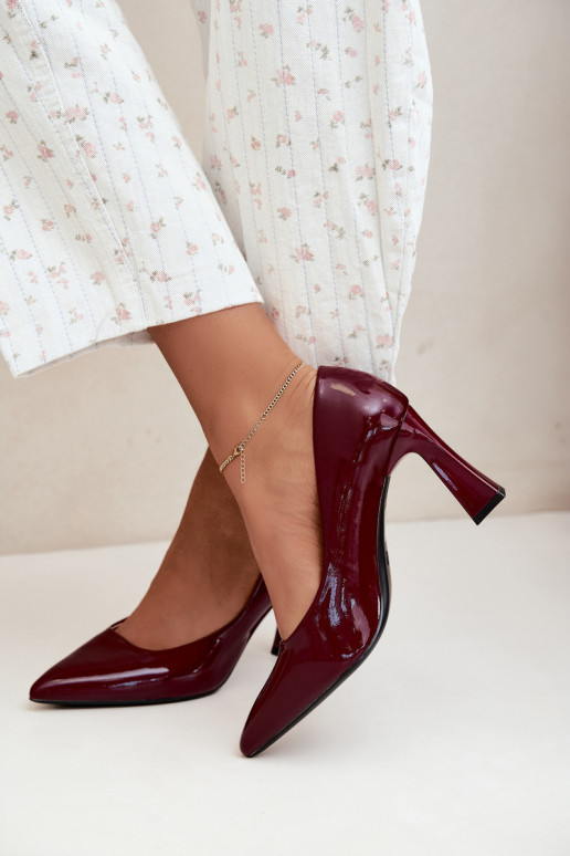 Vinceza 62328 burgundy patent heels