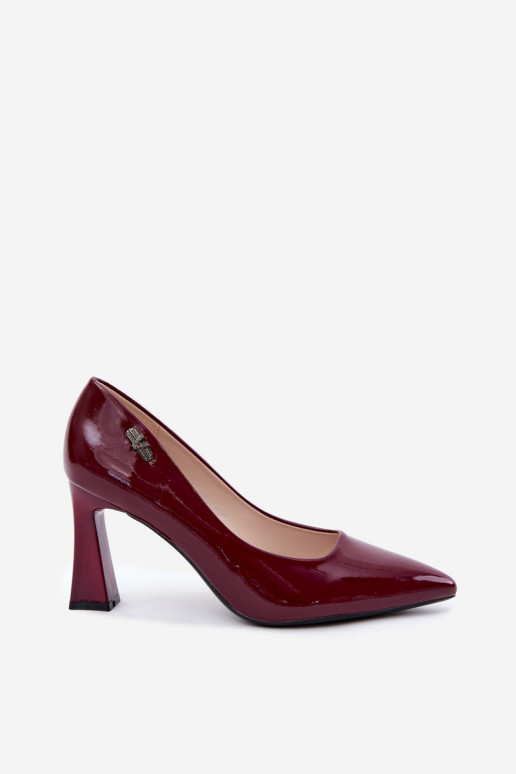 Vinceza 62328 burgundy patent heels