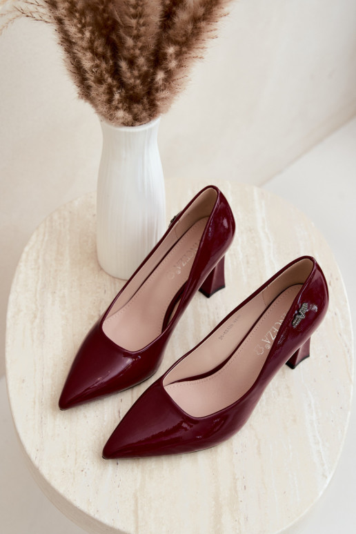 Vinceza 62328 burgundy patent heels