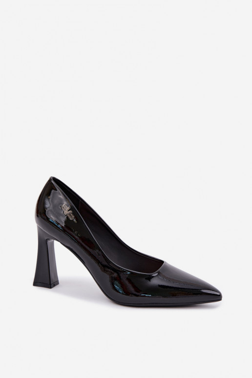 Vinceza 62328 black patent heels