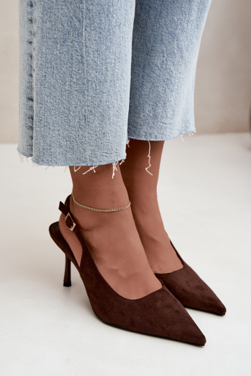 Czekolado Cassy faux suede sandals with thin heels