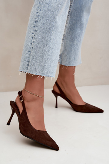 Czekolado Cassy faux suede sandals with thin heels 2