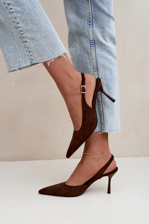 Czekolado Cassy faux suede sandals with thin heels
