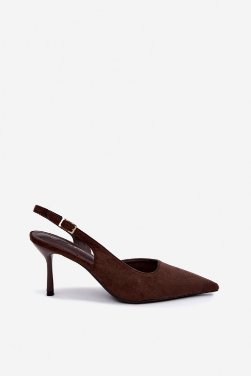 Czekolado Cassy faux suede sandals with thin heels