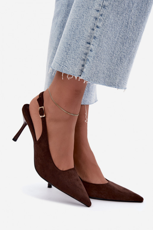 Czekolado Cassy faux suede sandals with thin heels