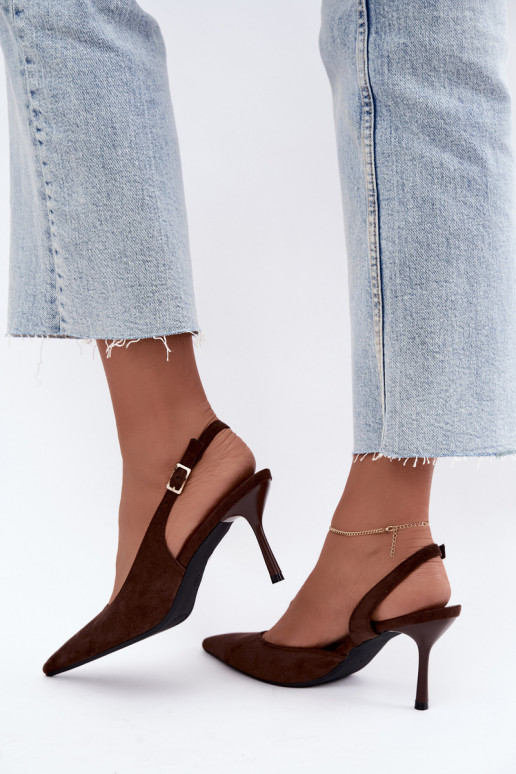 Czekolado Cassy faux suede sandals with thin heels