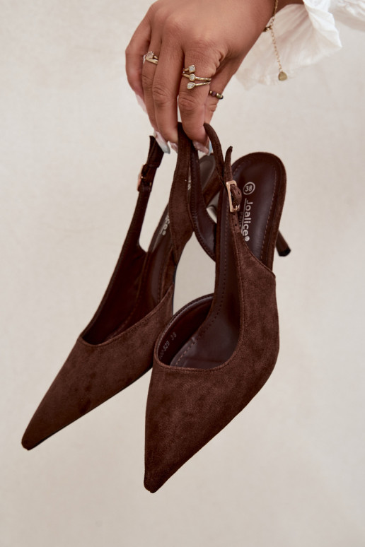 Czekolado Cassy faux suede sandals with thin heels