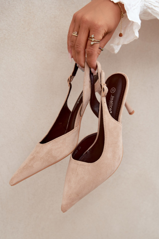 Czekolado Cassy faux suede sandals with thin heels in sand