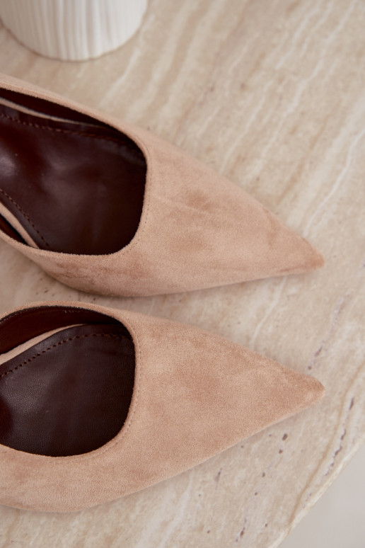 Czekolado Cassy faux suede sandals with thin heels in sand