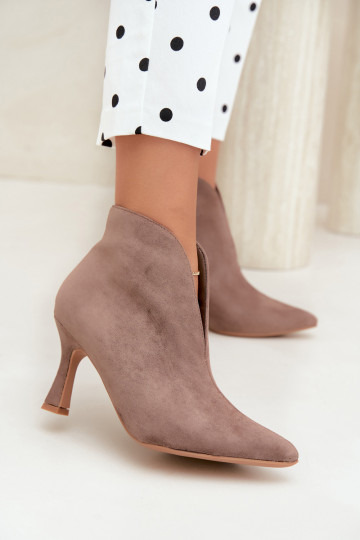 women's ankle boots with cutouts and heels in sand Jelya 2