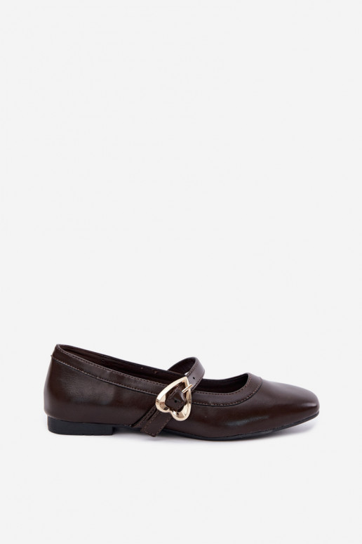 ballet flats with buckles and hearts in chocolate Relsa