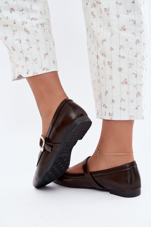 ballet flats with buckles and hearts in chocolate Relsa