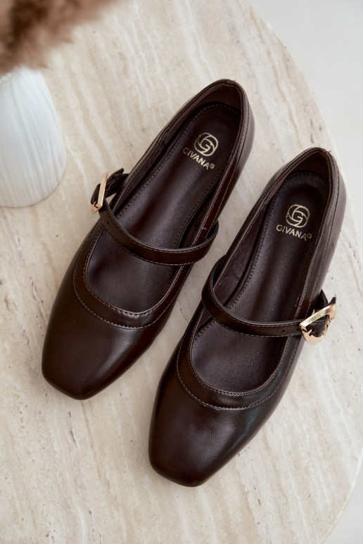 ballet flats with buckles and hearts in chocolate Relsa