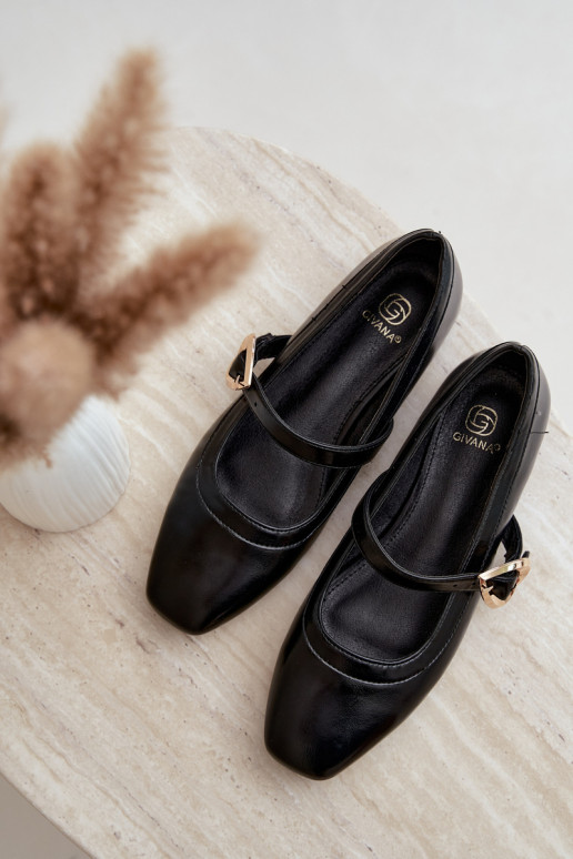 ballet flats with buckles and hearts in black Relsa