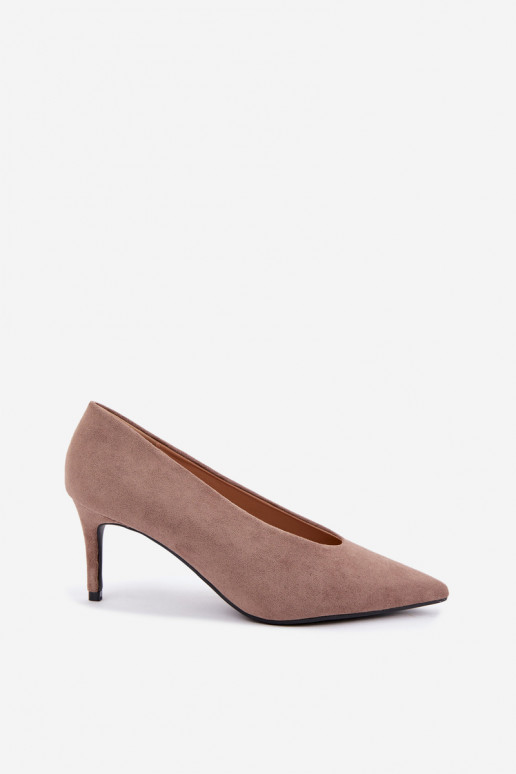 zamszowe buty damskie w kolorze piaskowym Brenya