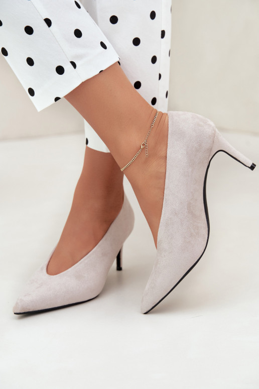 zamszowe buty damskie w kolorze szarym Brenya