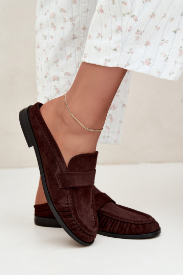 women's loafers with open heel in brown color Parella
