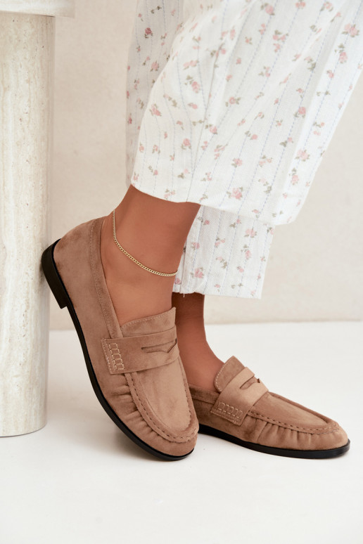women's loafers with ruffles in sand color Cayen