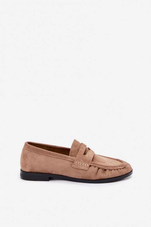women's loafers with ruffles in sand color Cayen